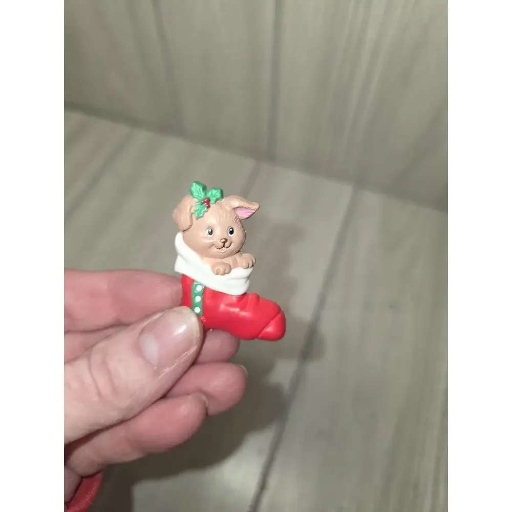 Vtg Russ/Avon Pins Christmas Mouse In Package Bunny Egg Stocking Holiday Brooch